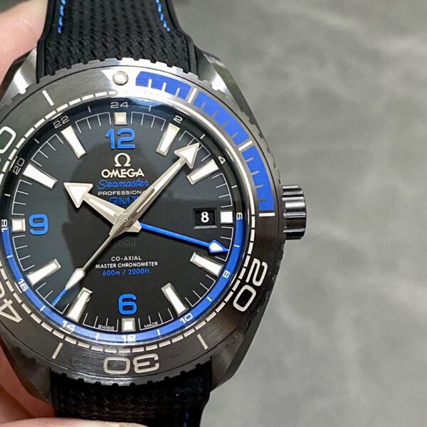 VS Factory Omega Seamaster Planet Ocean 600M GMT “Deep Black” Blue Ceramic (215.92.46.22.01.002) 1:1 Super Clone – DD8906 Movement