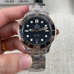 VS Factory Omega Seamaster Diver 300M 42mm Two-Tone 18K Sedna Gold Black Wave Dial (210.20.42.20.01.001) 1:1 Super Clone – DD8800 Movement