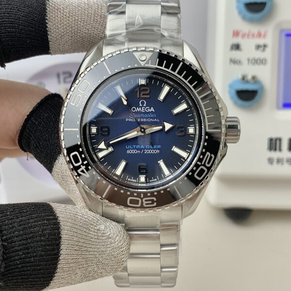 VS Factory Omega Seamaster Planet Ocean Ultra Deep 6000M 45.5mm Gradient Blue Dial Stainless Steel Bracelet (215.30.46.21.03.001) 1:1 Super Clone – DD8912 Movement
