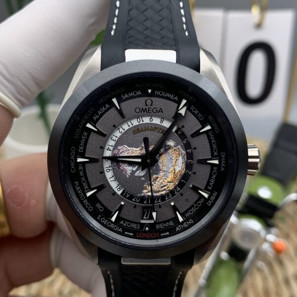 VS Factory Omega Seamaster Aqua Terra 150M Worldtimer 43mm Titanium Grey/Black Dial Ceramic Bezel (220.92.43.22.99.001) 1:1 Super Clone – DD8938 Movement