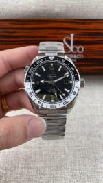 VS Factory Omega Seamaster Planet Ocean 600M GMT 43.5mm “Tai Chi” Black/White Bezel (215.30.44.22.01.001) 1:1 Super Clone – DD8906 Movement