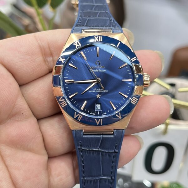 VS Factory Omega Constellation 41mm 18K Sedna Gold Blue Ceramic Bezel (131.63.41.21.03.001) 1:1 Super Clone – DD8900 Movement