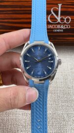 VS Factory Omega Seamaster Aqua Terra 150M 41mm Blue Dial Light Blue Rubber Strap (220.12.41.21.03.002) 1:1 Super Clone – DD8900 Movement - Image 2