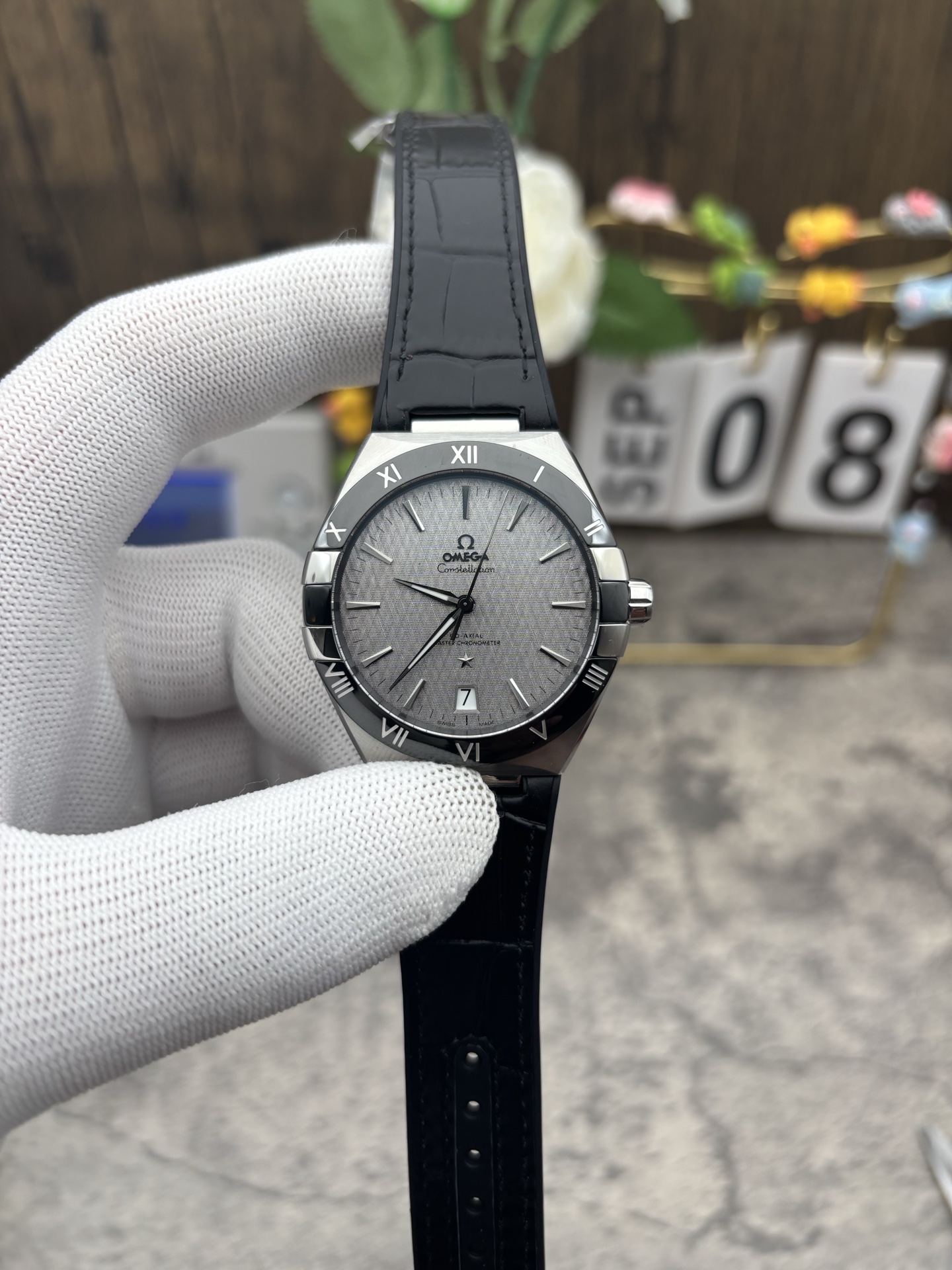 vsf-13602-5b6cb5f205-i1757319180297_4942_0_0-1 VS Factory Omega Constellation 41mm Steel Black Ceramic Bezel Silver Silk Dial (131.33.41.21.06.001) 1:1 Super Clone – DD8900 Movement - Image 1
