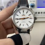 VS Factory Omega Seamaster Aqua Terra 150M 41mm White Dial Orange Rubber Strap (220.12.41.21.02.002) 1:1 Super Clone – DD8900 Movement