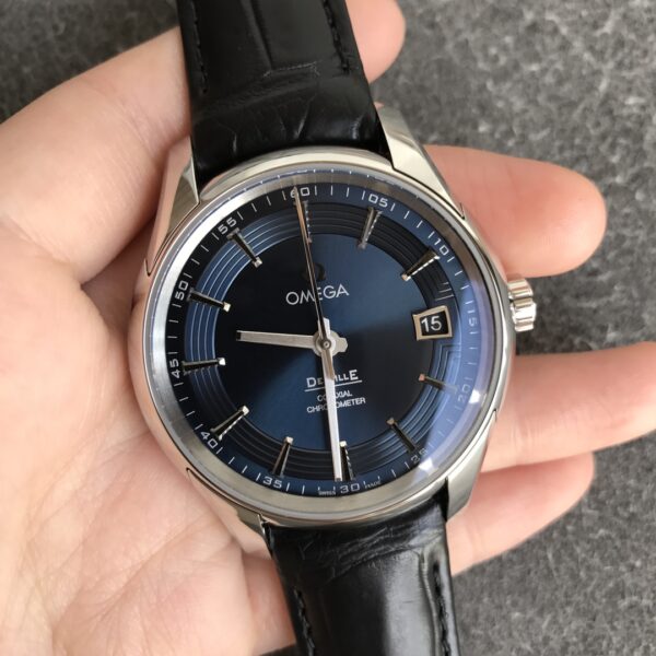 VS Factory Omega De Ville Hour Vision 41mm Blue Dial Black Strap (433.13.41.21.03.001) 1:1 Super Clone – Dandong DD8900 Movement