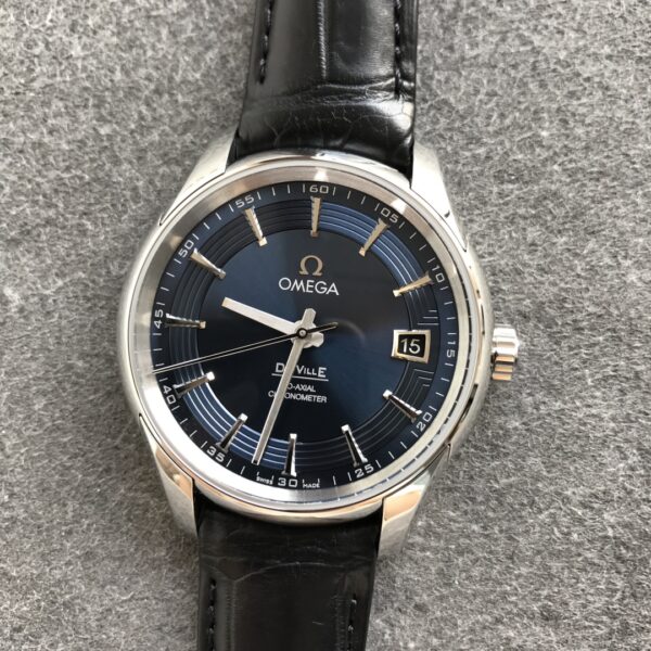 VS Factory Omega De Ville Hour Vision 41mm Blue Dial Black Strap (433.13.41.21.03.001) 1:1 Super Clone – Dandong DD8900 Movement