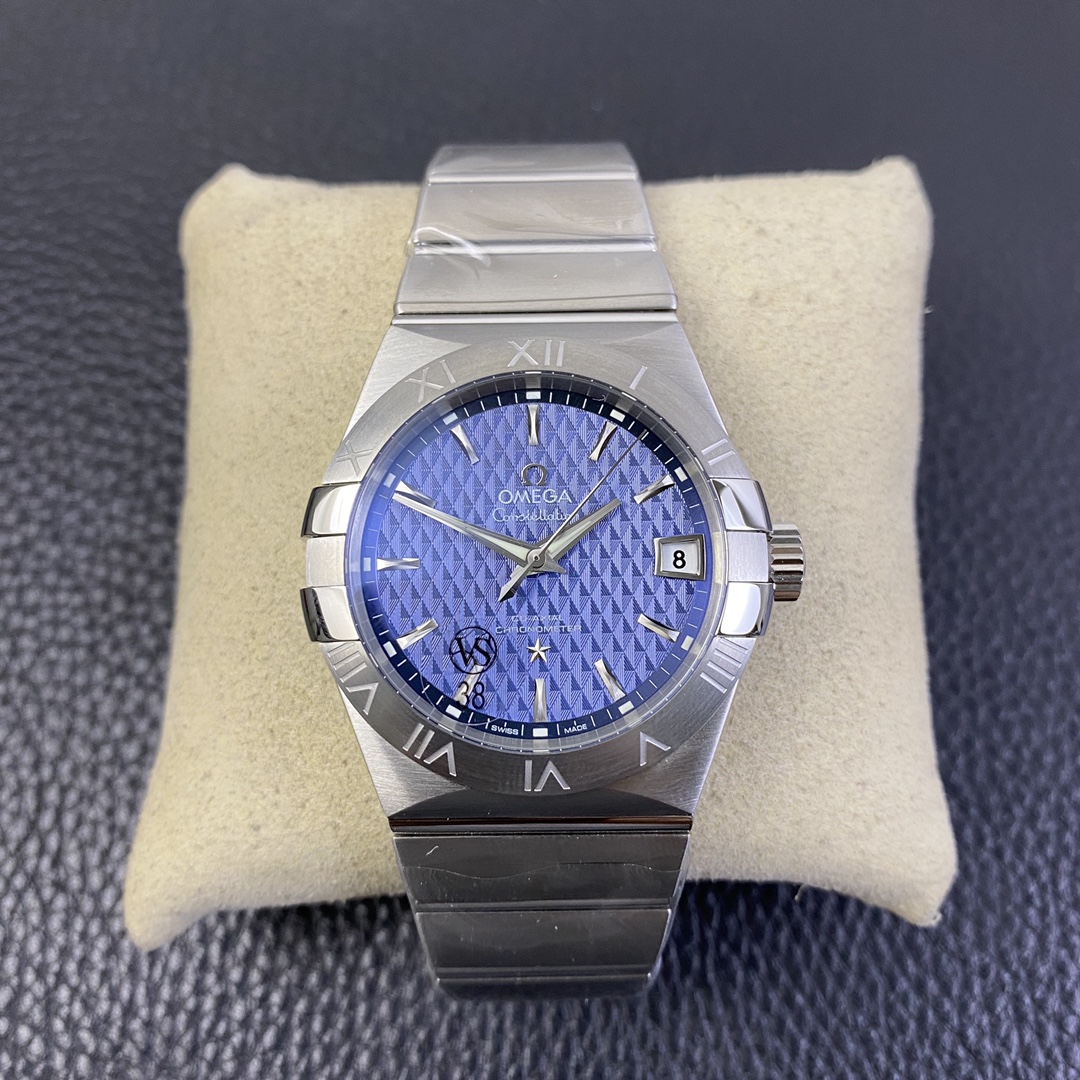 vsf-14123-e1c3ef79da-i1598868091_347_0-1 VS Factory Omega Constellation Co-Axial 38mm Blue Textured Dial (123.10.38.21.03.001) 1:1 Super Clone -DD8500 Movement - Image 1