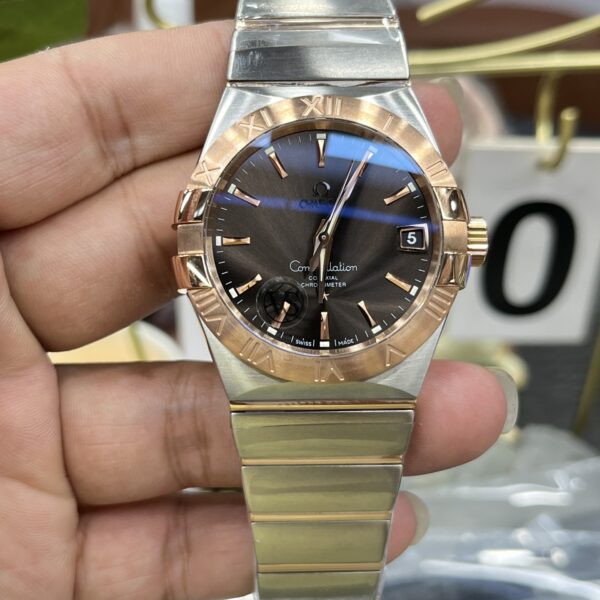 VS Factory Omega Constellation Co-Axial 38mm Two-Tone Sedna Gold Brown Dial (123.20.38.21.13.001) 1:1 Super Clone -DD8500 Movement