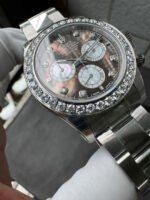 VS Factory Rolex Cosmograph Daytona Black Mother of Pearl (MOP) Diamond Dial & Bezel (116509 Custom) 1:1 Super Clone – DD4130 Movement - Image 8