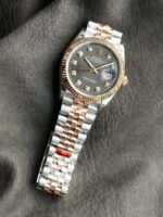 VS Factory Rolex Datejust 36 Two-Tone Everose Gold Slate Fluted Motif Diamond Dial (126231) 1:1 Super Clone – DD3235 Movement - Image 2
