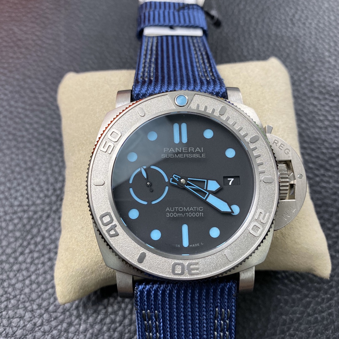 vsf-14386-15b7799861-i1573547433_2604_0-1 VS Factory Panerai Submersible 47mm Matte Titanium / Electric Blue Accents 1:1 Super Clone – DDP.9010 Movement - Image 1