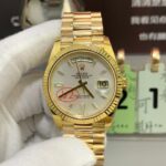 VS Factory Rolex Day-Date 40 Yellow Gold White Baguette Diamond Dial (228238) V2 1:1 Super Clone – DD3255 Movement
