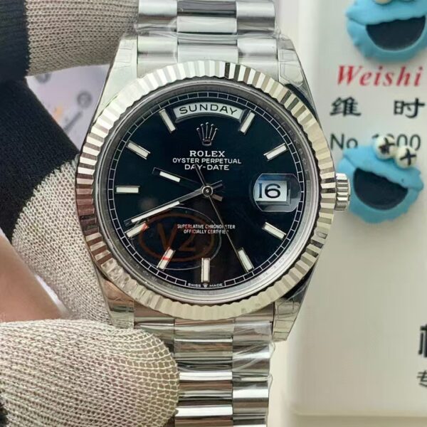 VS Factory Rolex Day-Date 40 White Gold Black Dial (228239) V2 1:1 Super Clone – DD3255 Movement
