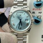 VS Factory Rolex Day-Date 40 Platinum Ice Blue Dial (228236) 1:1 Super Clone – DD3255 Movement