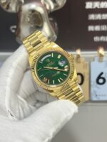 VS Factory Rolex Day-Date 40 Yellow Gold Green Roman Dial (228238) V2 1:1 Super Clone – DD3255 Movement - Image 4