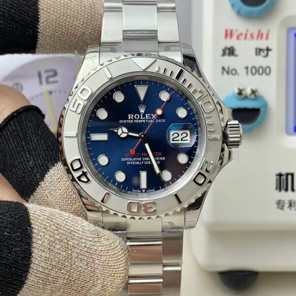 VS Factory Rolex Yacht-Master 40mm Blue Sunburst Dial Platinum Bezel Oyster Bracelet (126622) 1:1 Super Clone – DD3235 Movement