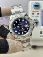 VS Factory Rolex Yacht-Master 40mm Blue Sunburst Dial Platinum Bezel Oyster Bracelet (126622) 1:1 Super Clone – DD3235 Movement - Image 3