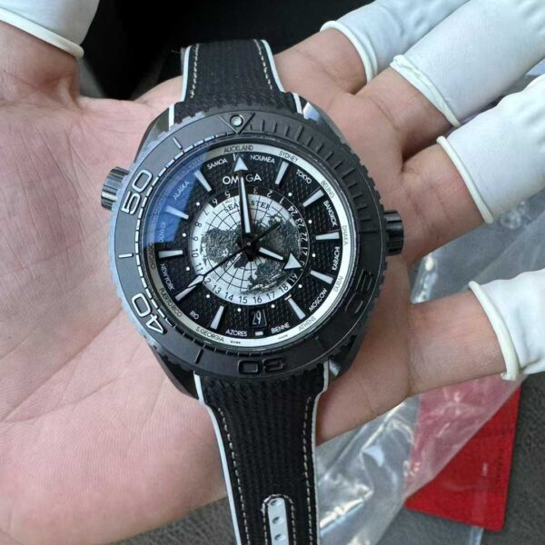 VS Factory Omega Seamaster Planet Ocean 600M Worldtimer “Stealth Black” Custom （220.92.43.22.99.001）1:1 Super Clone – DD Caliber 8938