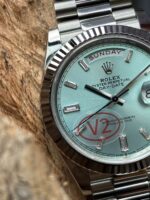 VS Factory Rolex Day-Date 40 Ref. 228236 “Platinum Ice Blue” V2 Upgrade 1:1 Super Clone – DD3255 Movement - Image 8
