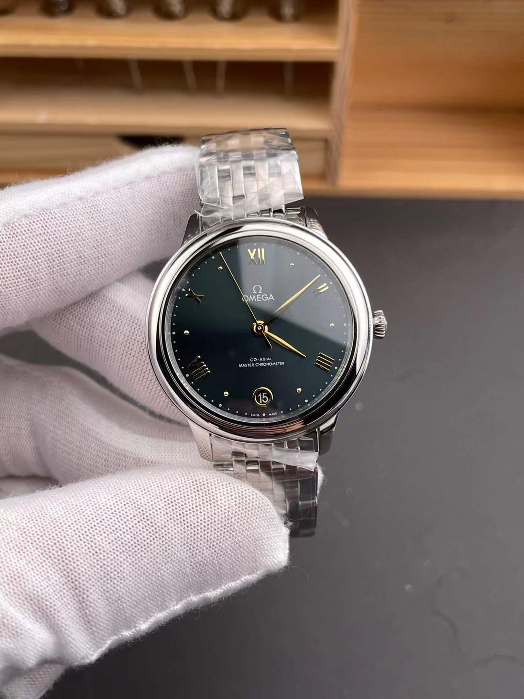 vsf-15667-44757dcb7b-2026-04-18_111631_266 VS Factory Omega De Ville Prestige 40mm “Pine Green” (434.10.40.20.10.001) 1:1 Super Clone – DD8800 Movement - Image 1