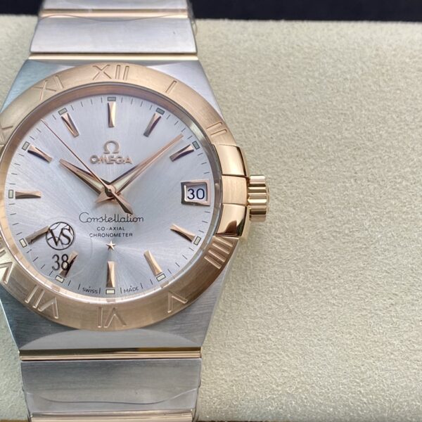 VS Factory Omega Constellation 38mm Two-Tone Rose Gold Silver Dial (123.20.38.21.02.001) 1:1 Super Clone – DD8500 Movement