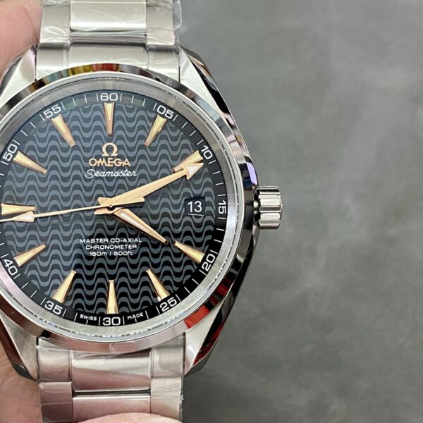 VS Factory Omega Seamaster Aqua Terra 150M 41.5mm Black Wave Dial 18K Rose Gold Hands Stainless Steel Bracelet (231.10.42.21.01.006) 1:1 Super Clone – DD8500 Movement
