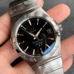 VS Factory Omega Constellation 38mm Black Sunburst Dial Steel Bezel Stainless Steel Bracelet (123.10.38.21.01.001) 1:1 Super Clone – DD8500 Movement - Image 3