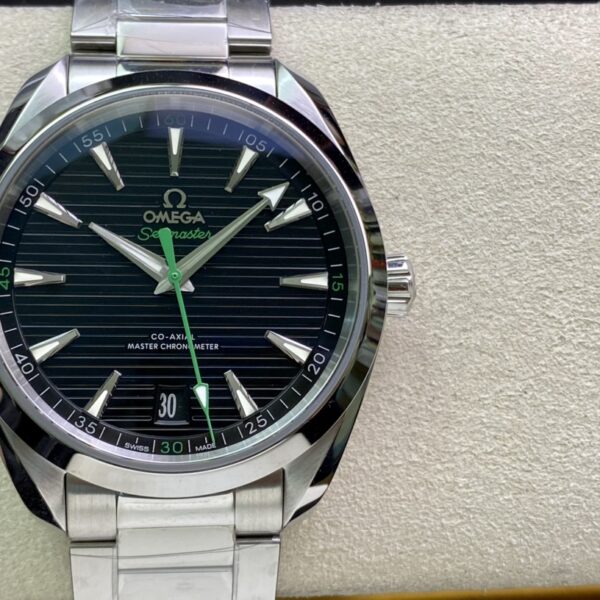 VS Factory Omega Seamaster Aqua Terra 150M 41mm Black Teak Dial Green Accents Stainless Steel Bracelet (220.10.41.21.01.001) 1:1 Super Clone – DD8900 Movement