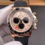 VS Factory Rolex Cosmograph Daytona 40mm Rosegold Sundust Dial (116515LN) Rubber Strap1:1 Super Clone – DD4131 Movement