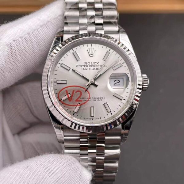 VS Factory Rolex Datejust 36 Silver Dial (126234) 1:1 Super Clone – DD3235 Movement