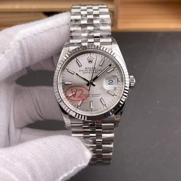 VS Factory Rolex Datejust 36 Silver Dial (126234) 1:1 Super Clone – DD3235 Movement