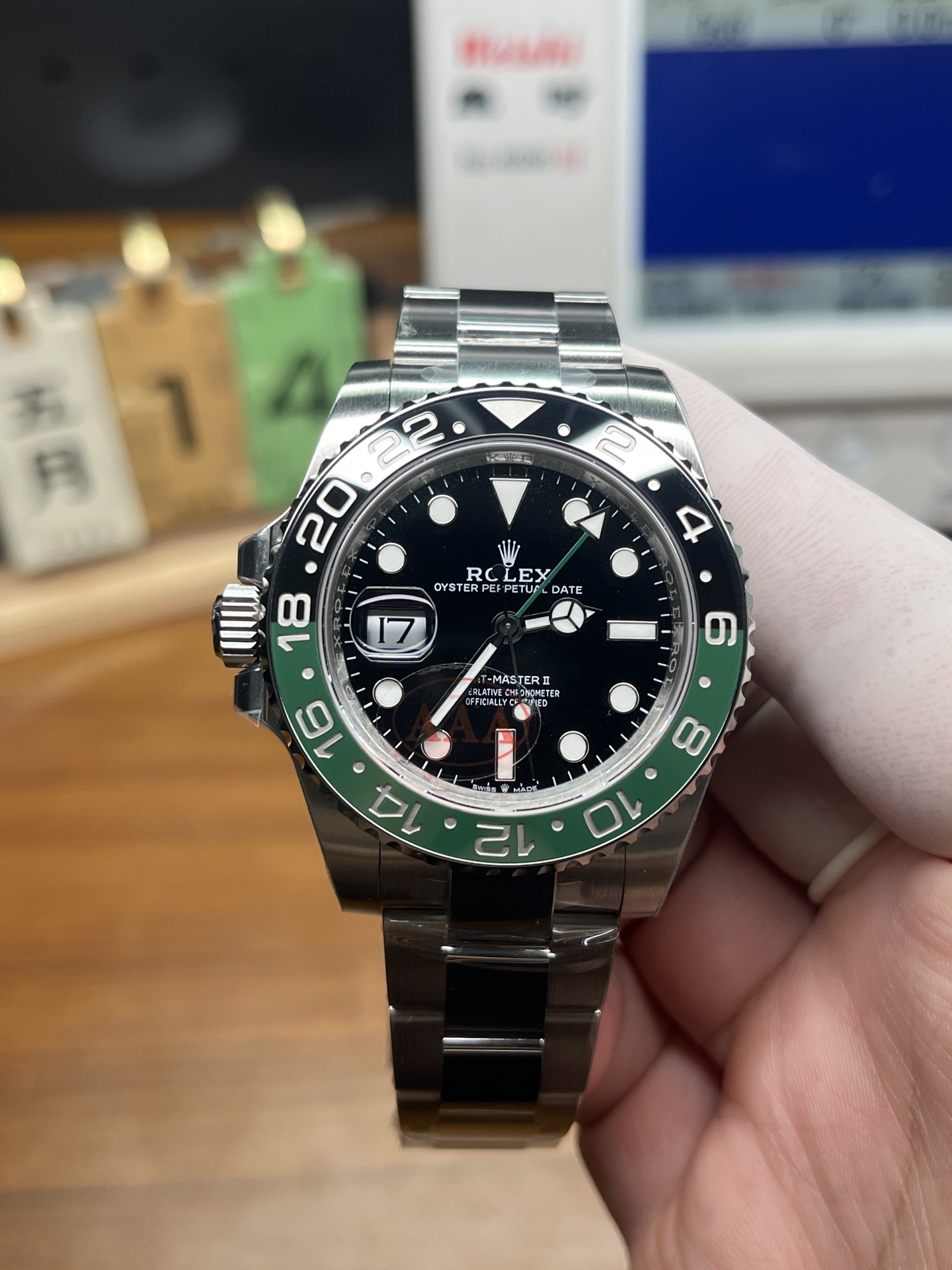 vsf-16185-7051cf7dcf-i1778700065623_318_0_0-1 VS Factory Rolex GMT-Master II 40mm “Sprite” Left-Handed Oyster Bracelet (126720VTNR) Oyster Bracelet 1:1 Super Clone – DD3285 Movement - Image 1