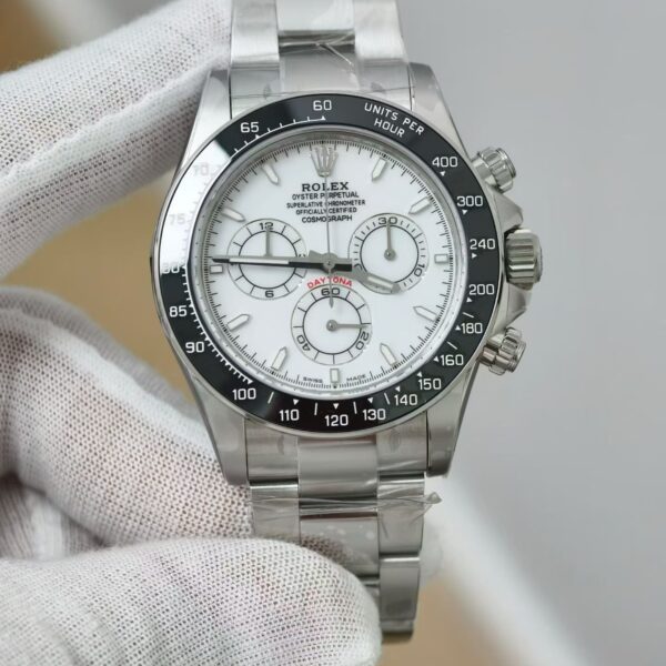 VS Factory Rolex Cosmograph Daytona 40mm “Panda” White Dial Exhibition Caseback (126502LN) 1:1 Super Clone – DD4131 Movement