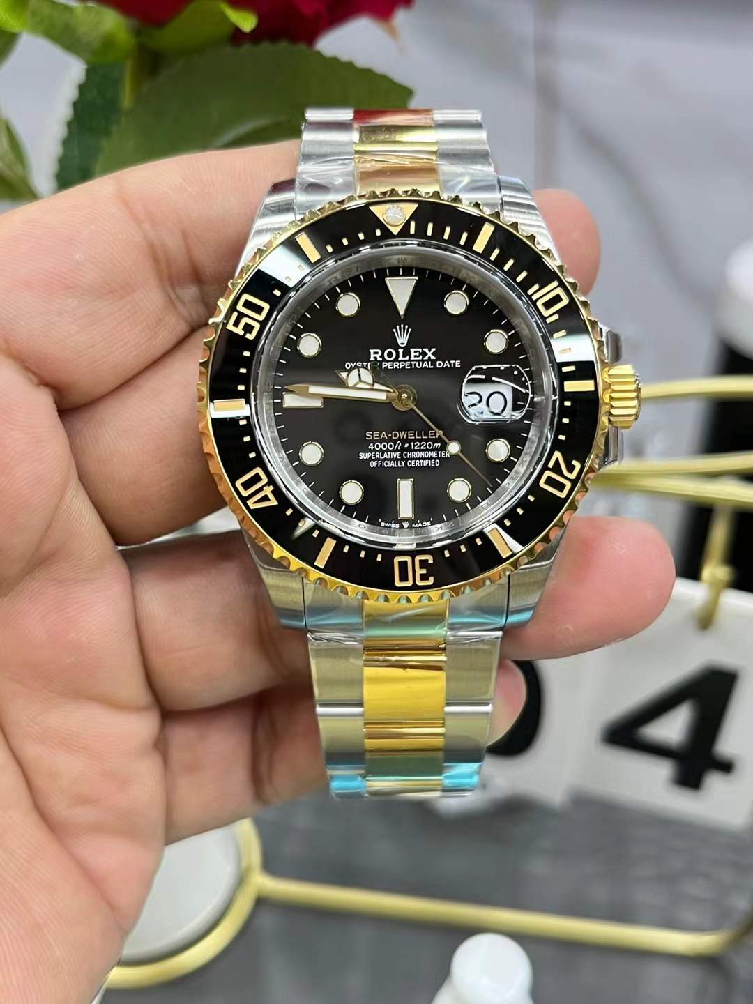 微信图片_2026-04-23_144023_391.jpg VS Factory Rolex Sea-Dweller 43mm Two-Tone Yellow Gold Black Dial Ceramic Bezel Oyster Bracelet (126603) 1:1 Super Clone – DD3235 Movement - Image 1