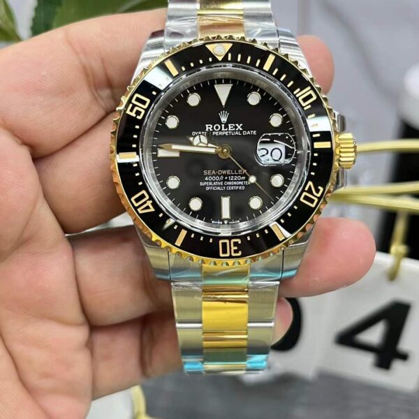 VS Factory Rolex Sea-Dweller 43mm Two-Tone Yellow Gold Black Dial Ceramic Bezel Oyster Bracelet (126603) 1:1 Super Clone – DD3235 Movement