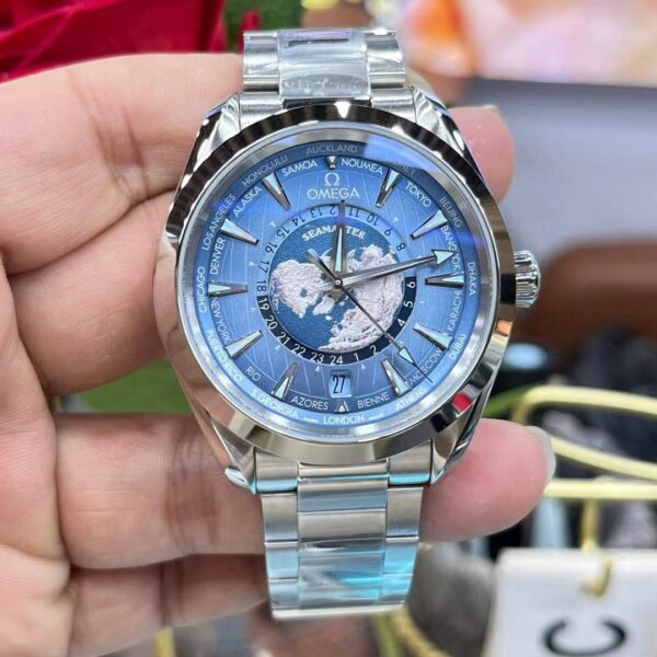 VS Factory Omega Seamaster Aqua Terra 150M Worldtimer 43mm “Summer Blue” 75th Anniversary (220.10.43.22.03.002) 1:1 Super Clone -DD8938 Movement