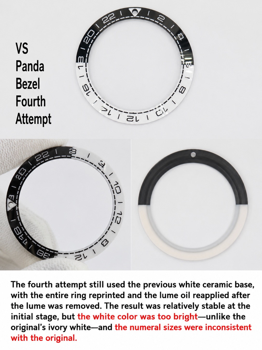 Macro detail of Iteration 4 showing uneven font sizing and an overly bright white tone