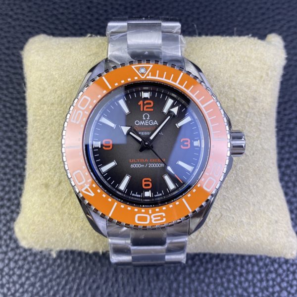 VS Factory Omega Seamaster Ultra Deep 45.5mm Orange Bezel Grey Dial (215.30.46.21.06.001) 1:1 Super Clone – DD8912 Movement