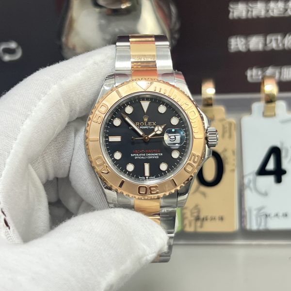 VS Factory Rolex Yacht-Master 44mm Black Dial Rosegold Bezel Two-Tone Rose Gold Oyster Bracelet(126621) 1:1 Super Clone – DD3235 Movement