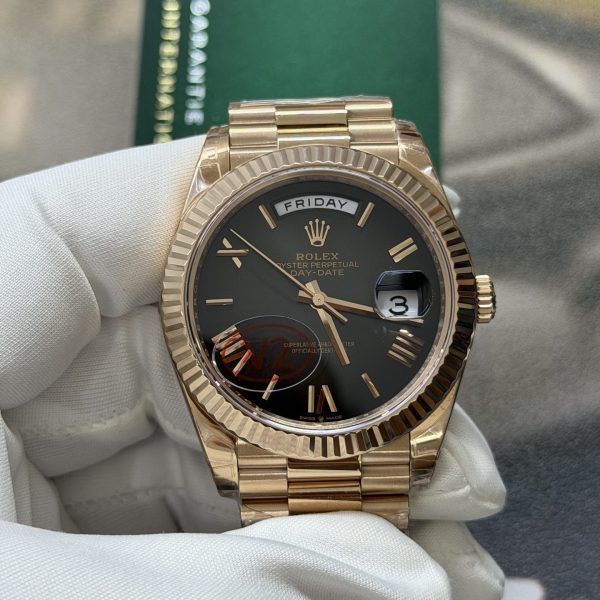 VS Factory Rolex Day-Date 40mm Everose Gold Ombré Grey Roman Dial (228235) 1:1 Super Clone – DD3255 Movement