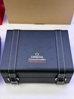 Portable Omega Speedmaster watch case with textured black finish