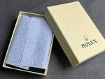 Rolex-style green watch pouch in cream gift box