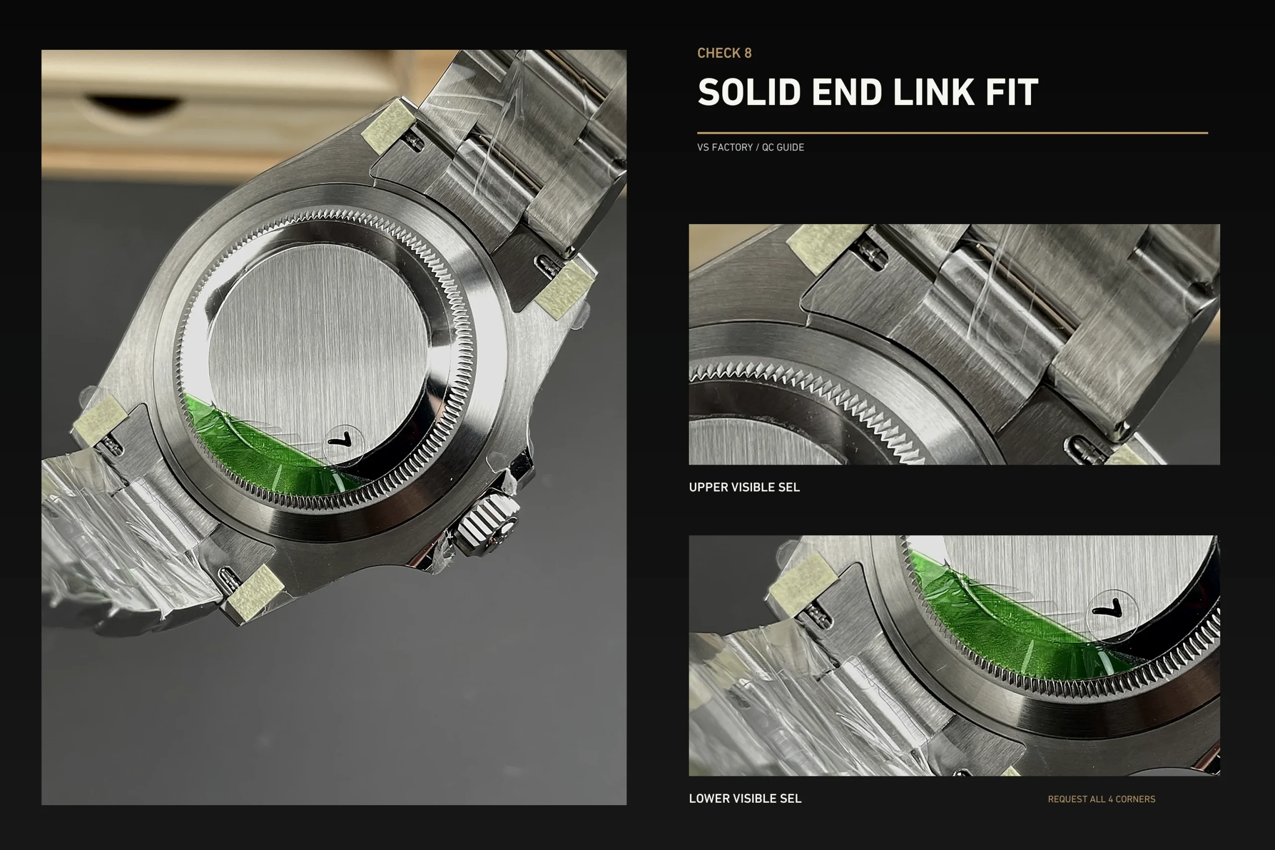 VSF Submariner 126610LN rear catalog view with upper and lower visible solid end link areas